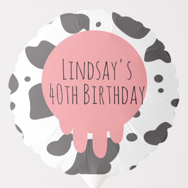 Funny Cow Print Adult Party Birthday Party  Balloon (Front)