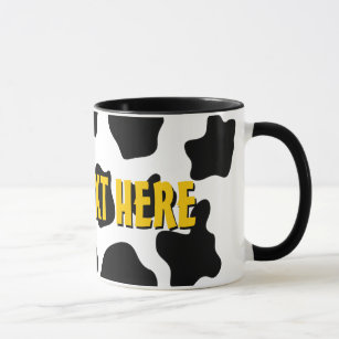 Funny Cow print coffee mug   Farm animal pattern