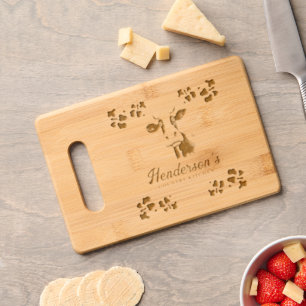 Funny Cow Print Monogram Engraved Cutting Board