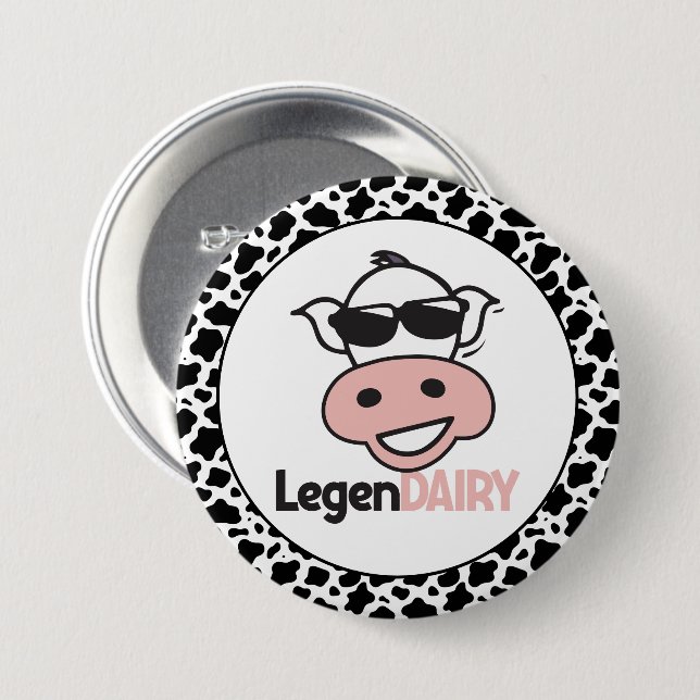Funny Cow Pun  Button (Front & Back)