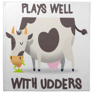 Funny Cow Pun Cocktail Napkins