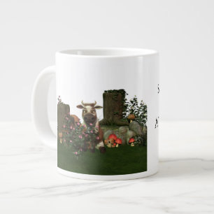 Funny Cow Pun "Something in the way she moos.." Giant Coffee Mug