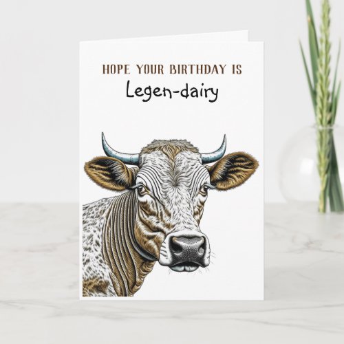 Funny Cow Puns Birthday for Anyone Card