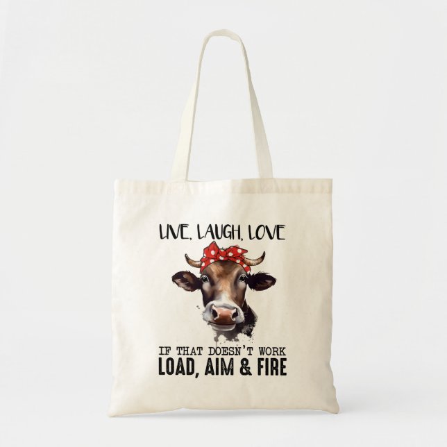 Funny Cow Saying Tote Bag (Front)