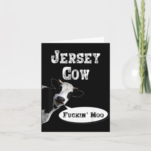 Funny Cow Shirt New Jersey Cow Lover Farm Animal R Card (Front)