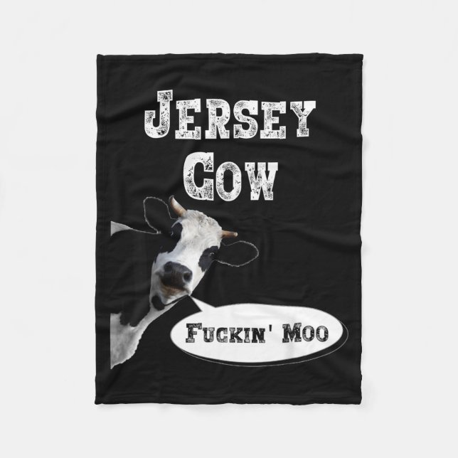 Funny Cow Shirt New Jersey Cow Lover Farm Animal R Fleece Blanket (Front)