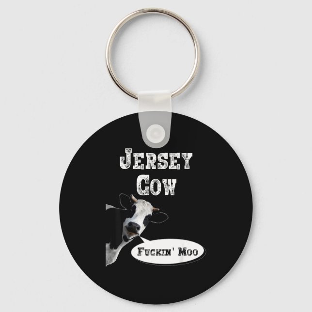 Funny Cow Shirt New Jersey Cow Lover Farm Animal R Keychain (Front)