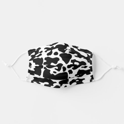 Funny Cow Spots Animal Print Black and White Cool Adult Cloth Face Mask