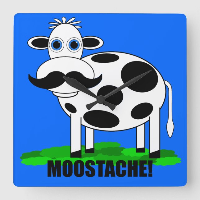 funny cow square wall clock (Front)
