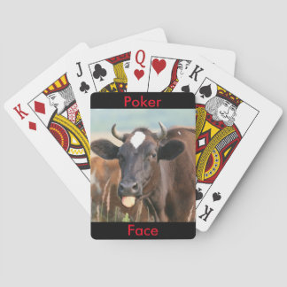 Funny Cow Sticking Out Tongue Poker Face Humorous Poker Cards