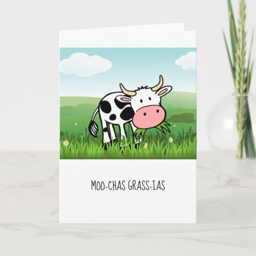 Funny Cow Thank You Card