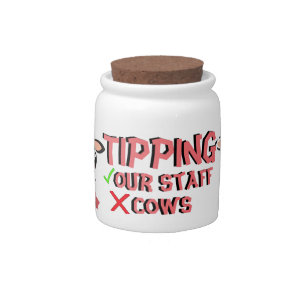 Funny Cow Tipping Tip Jar