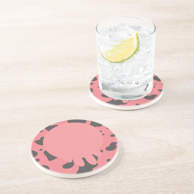  Funny Cow Udder  Pattern Pink   Coaster (Side)