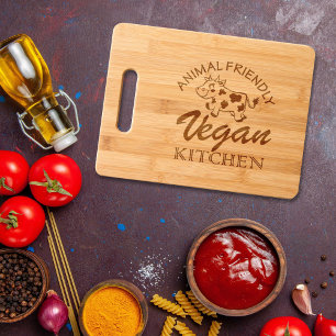 Funny Cow Vegan Kitchen Engraved Cutting Board