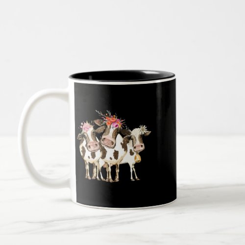 Funny Cow Wreath Herd That Cow Lovers Own Farmer G Two_Tone Coffee Mug