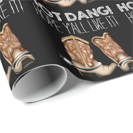 Funny Cowboy Boot Wrapping Paper Zazzle