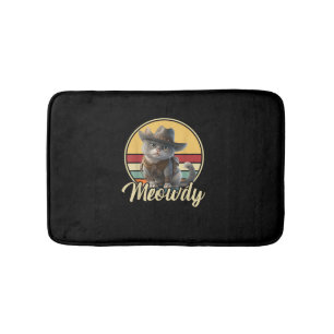 Funny Cowboy Cat Mashup Meow Howdy Kitten Lovers M Bath Mat