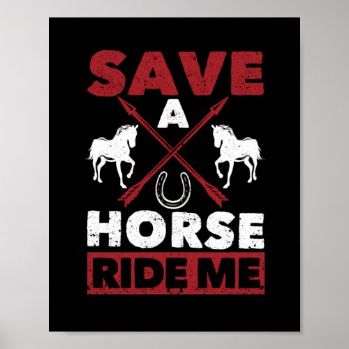 Funny cowboy country music riding humor save poster