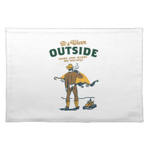 Funny Cowboy Drinking Whiskey Cloth Placemat