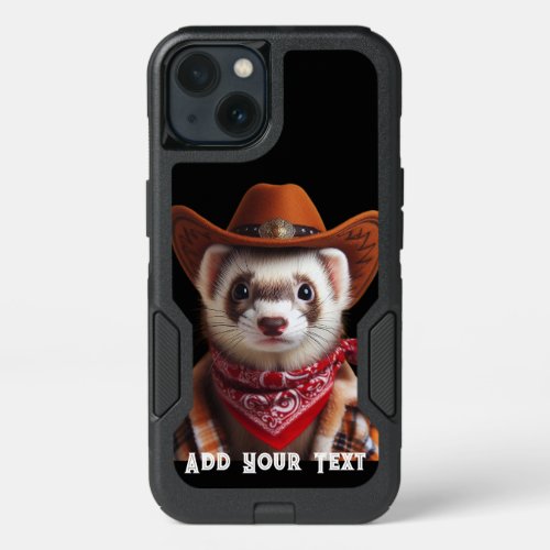 Funny Cowboy Ferret Western Style iPhone 13 Case