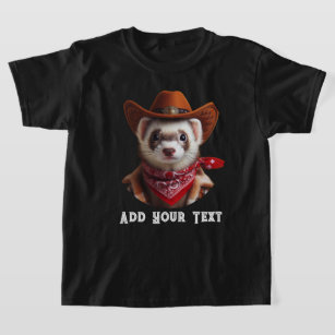 Funny Cowboy Ferret Western Style T-Shirt