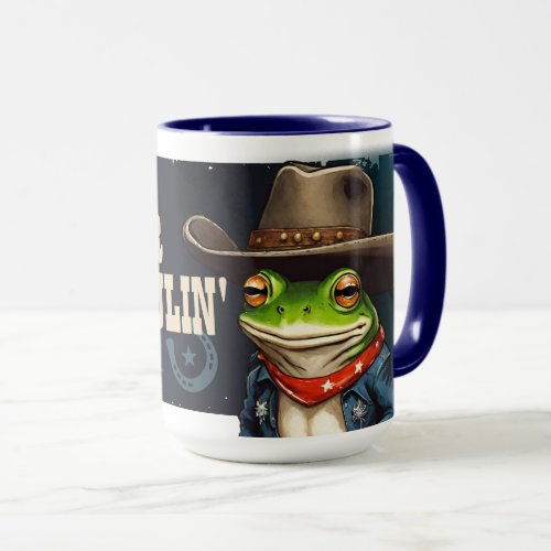 Funny cowboy frog western caterwaulin personalized mug