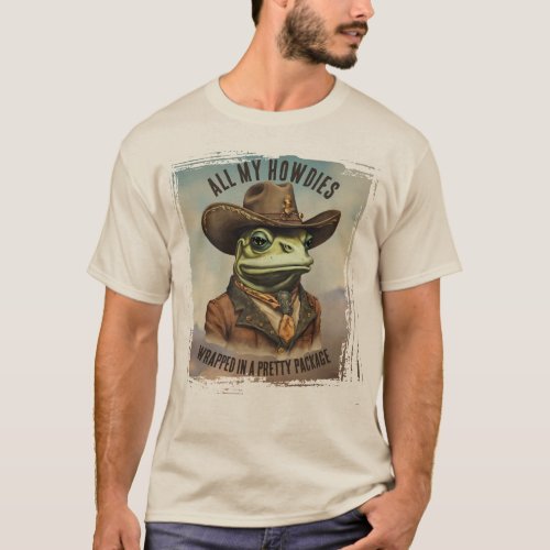 Funny cowboy frog western howdy personalized T_Shirt