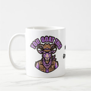 Funny Cowboy Goat Motivational Pun Western Design Coffee Mug