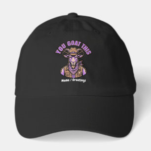 Funny Cowboy Goat Motivational Pun Western Design Hat