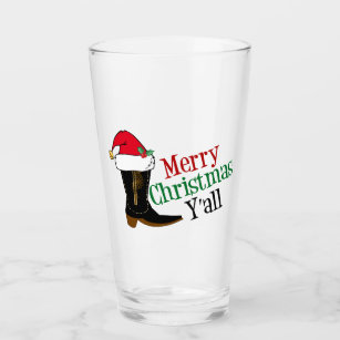 Fun Merry Christmas Y'all Clear Plastic Cups