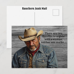 Funny Cowboy Quote Ranchers Farm Country Western Postcard