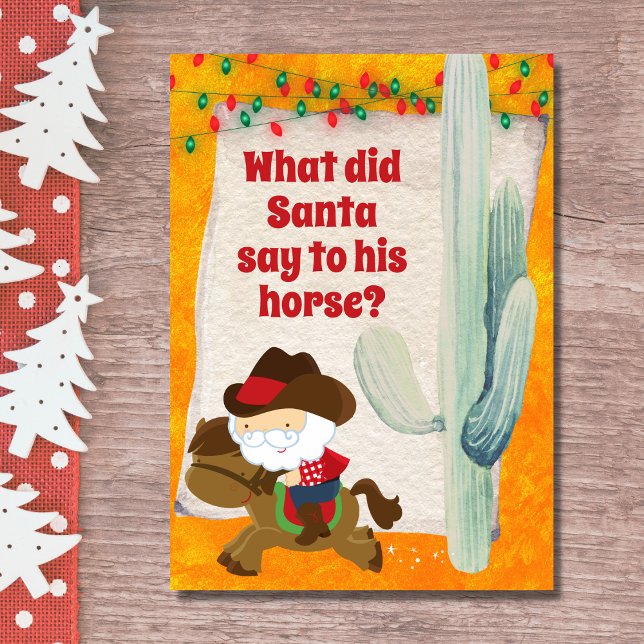 Funny Cowboy Santa and Horse Western Christmas Holiday Card (Creator Uploaded)
