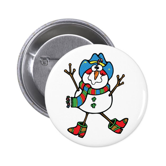 funny cowboy snowman pin