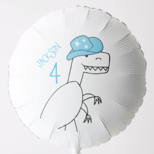 Funny Cowboy Trex Dinosaur Kids Birthday Balloon