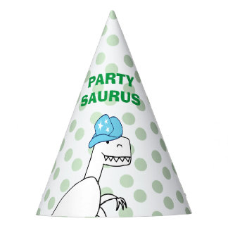 Funny Cowboy Trex Dinosaur Kids Birthday Party Hat