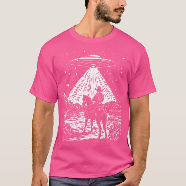 Funny Cowboy Ufo Alien Cowgirl Country Southern Ro T-Shirt (Front)