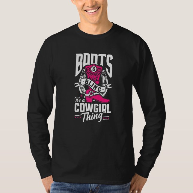 Funny Cowgirl Boots Bling It's A Cowgirl Thing  T-Shirt (Front)