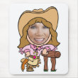 Funny Cowgirl Photo Face Template mousepad