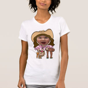 Funny Cowgirl Photo Face Template T-Shirt