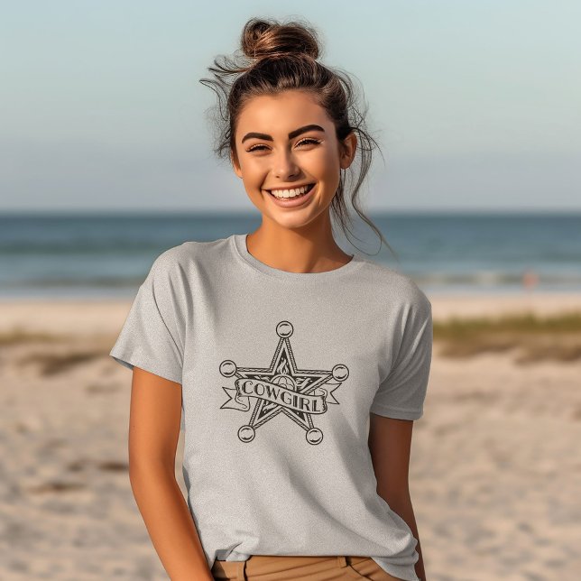 Funny Cowgirl Sheriff Star for Girls and women T-Shirt (Creator Uploaded)