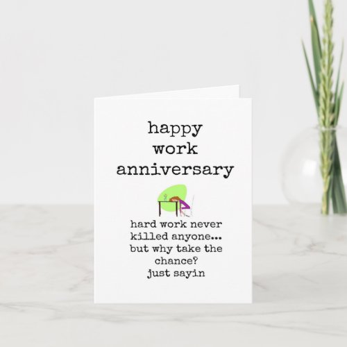 Funny Coworker Anniversary Card