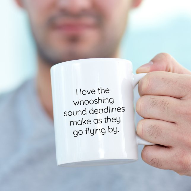 Funny Coworker Deadlines Trendy Simple Typography Two-Tone Coffee Mug (Creator Uploaded)