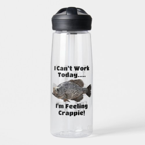 Funny Coworker Feel Crappie Fishing Pun Water Bottle