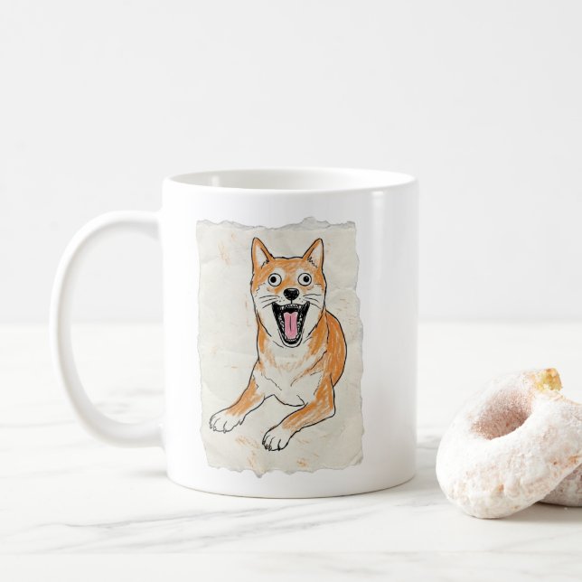 Funny Coworker Gift - Internal Screaming Shiba Inu Coffee Mug (With Donut)
