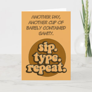 Funny Coworker Gift With Retro Coffee Vibe Thank You Card