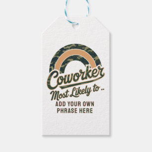 Funny Coworker Gifts Most Likely To : PERSONALIZED Gift Tags
