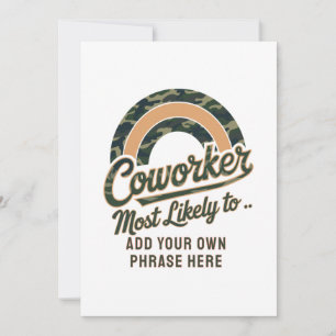 Funny Coworker Gifts Most Likely To : PERSONALIZED Invitation