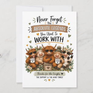Funny Coworker Leaving Card   Highland Cow Goodbye