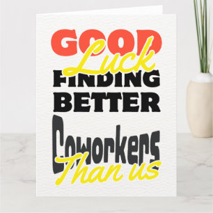 Funny Coworker Leaving Card, Humorous Going Letterpress Thank You Card