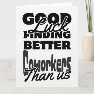 Funny Coworker Leaving Card, Humorous Going Letterpress Thank You Card